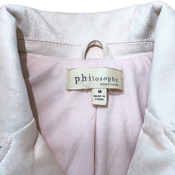 Philosophy Pink Faux Suede Moto Vest - Medium - Picture 7 of 9